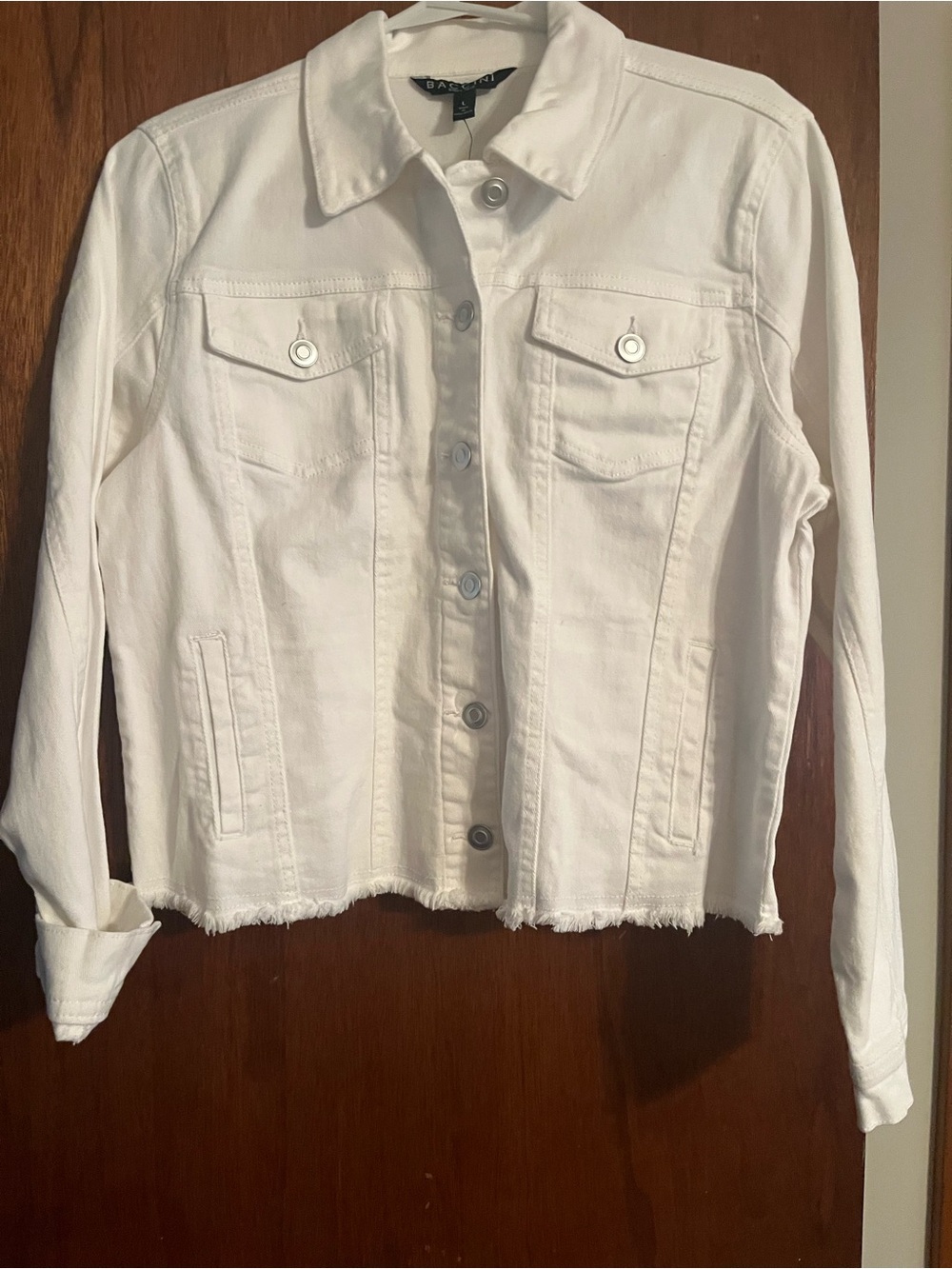Baccini White Denim Button-Up Jean Jacket